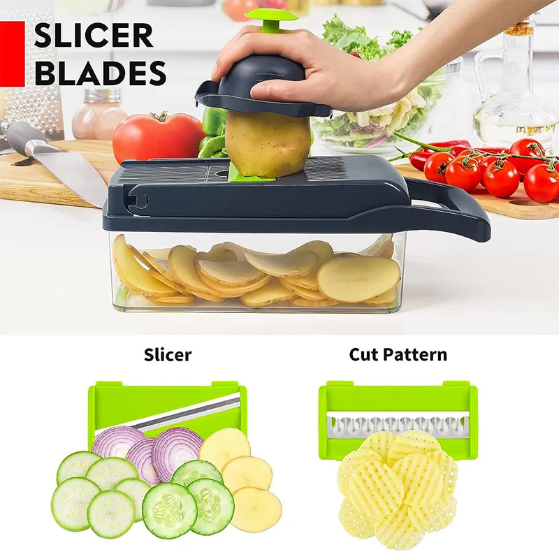Multi-Functional Vegetable Cutter Household Potato Slicer Kitchen Radish Grater Slicer Kitchen Home Fruit Vegetable Tools